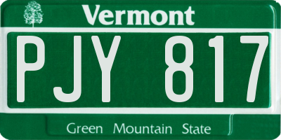 VT license plate PJY817