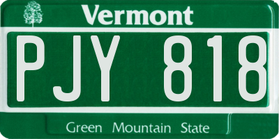 VT license plate PJY818