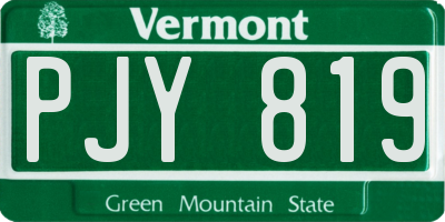 VT license plate PJY819