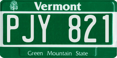 VT license plate PJY821