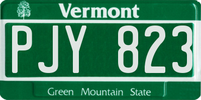 VT license plate PJY823