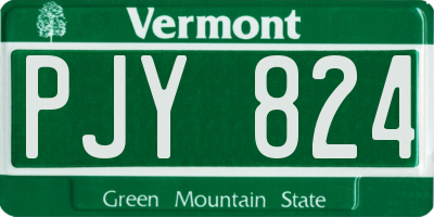 VT license plate PJY824