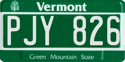 VT license plate PJY826