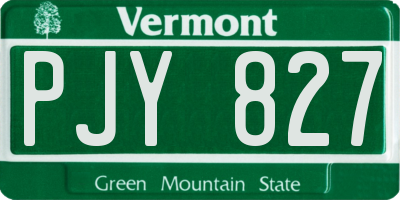 VT license plate PJY827