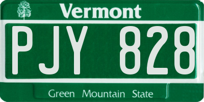 VT license plate PJY828
