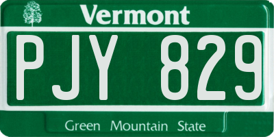 VT license plate PJY829