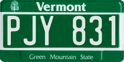 VT license plate PJY831
