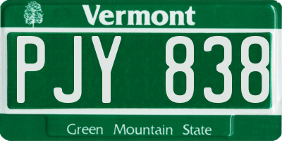 VT license plate PJY838