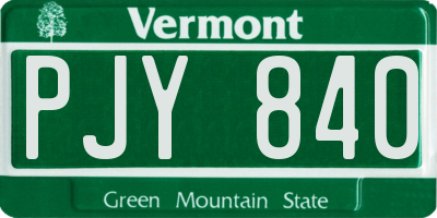 VT license plate PJY840