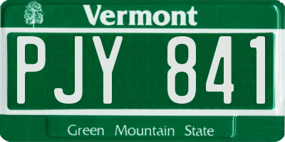 VT license plate PJY841