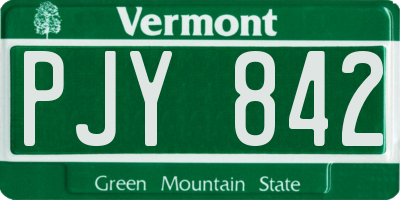 VT license plate PJY842