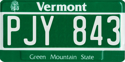 VT license plate PJY843