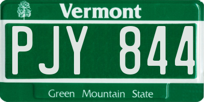 VT license plate PJY844