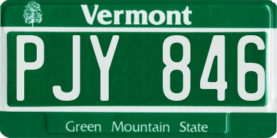 VT license plate PJY846