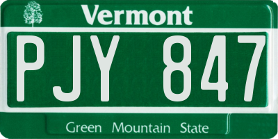 VT license plate PJY847
