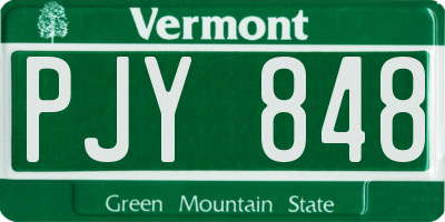 VT license plate PJY848