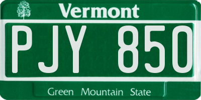 VT license plate PJY850