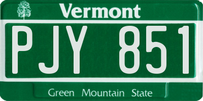 VT license plate PJY851