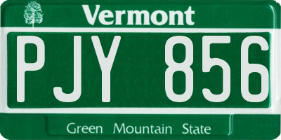 VT license plate PJY856