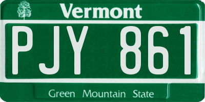 VT license plate PJY861