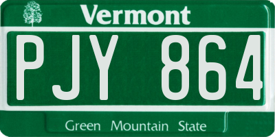 VT license plate PJY864