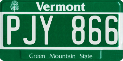 VT license plate PJY866
