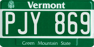 VT license plate PJY869