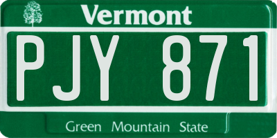 VT license plate PJY871