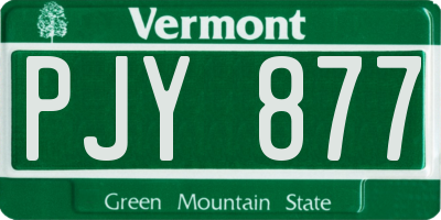 VT license plate PJY877
