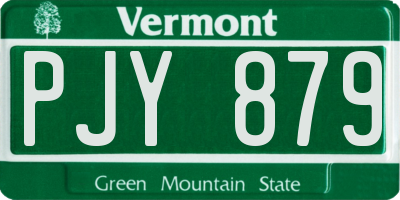 VT license plate PJY879