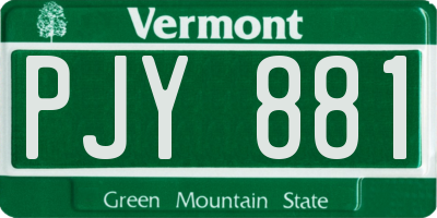 VT license plate PJY881