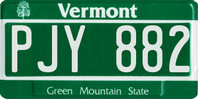 VT license plate PJY882