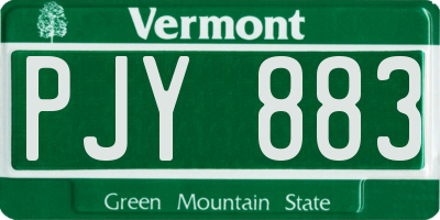 VT license plate PJY883