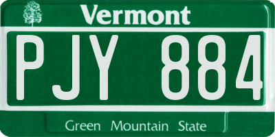 VT license plate PJY884