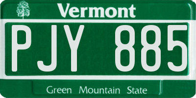 VT license plate PJY885