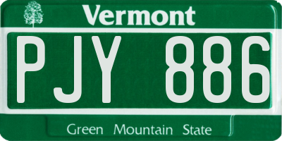 VT license plate PJY886