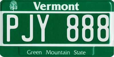 VT license plate PJY888
