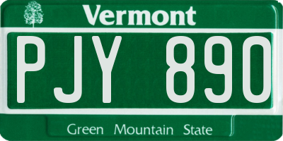 VT license plate PJY890