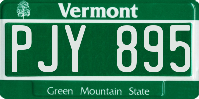 VT license plate PJY895
