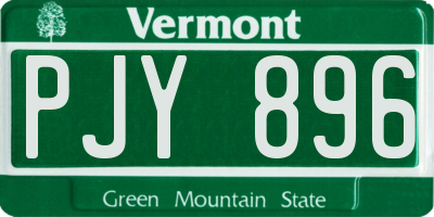 VT license plate PJY896