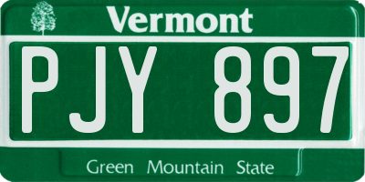 VT license plate PJY897