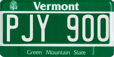 VT license plate PJY900