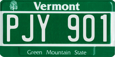 VT license plate PJY901