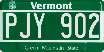 VT license plate PJY902