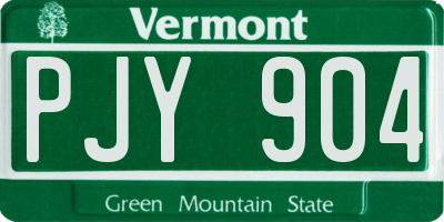 VT license plate PJY904