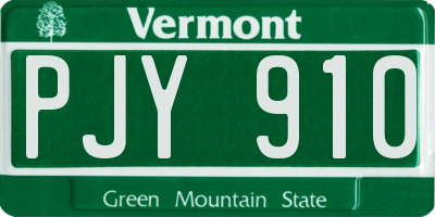 VT license plate PJY910