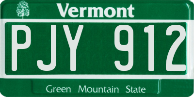 VT license plate PJY912