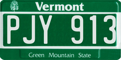 VT license plate PJY913