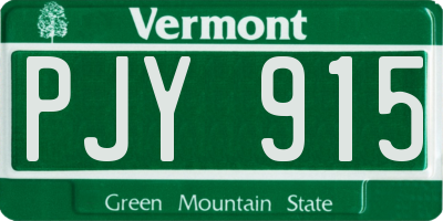 VT license plate PJY915