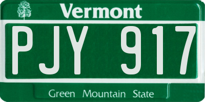 VT license plate PJY917